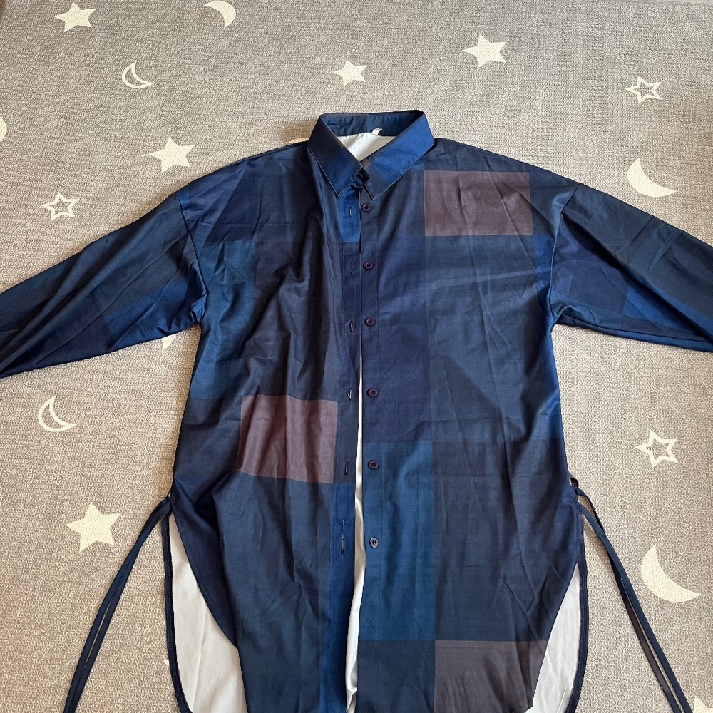 Button down shirt With waist straps